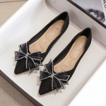 Naistele m&otilde;eldud vabaajakorterid kikis&otilde;lmega PU-nahast terava varbaga balletikorterid Lamedad jalan&otilde;ud Naiste mugavad t&ouml;&ouml;korterid Pulmaballi riided 34 must