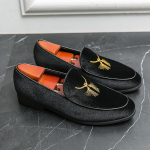 Meeste Tikitud Sametised Vabaaja Nahast Jalan&otilde;ud Slip-on Loaferid 39 must