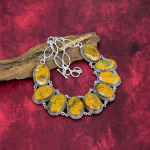 Bumblebee Jaspise kaelakee, 925 sterlingh&otilde;bedast v&auml;&auml;riskivide ehted, k&auml;sitsi valmistatud kaelakee emadep&auml;evaks Adjustable with 18 inches