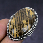 Ocean Jasper Gemstone handmade 925 Sterling Silver gift Jewelry Ring Size 7 L8s06