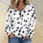 Naiste moeprintimine pikkade varrukatega, taskutega poollukuga kapuuts XL