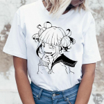 Ahegao Boku No Hero Academia T-s&auml;rk Himiko Toga Senpai Waifu naiste naiste T-s&auml;rk S valge