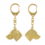 Vizsla, Hungarian Short-haired Pointer - Gilded key ring with dog, handbag decoration, luxury accessory by Art-Dog brand