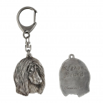 Afghan Hound, Tazi II - Silver-plated key ring with dog, handbag decoration, backpack pendant by Art-Dog brand