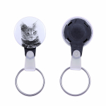 Chartreux - handmade keychain with a cat portrait, purse charm, product of the Art-Dog brand.