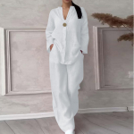 Naiste &uuml;mmargune V-kaelusega pullover vabaaja pikkade varrukatega, pikkade p&uuml;kstega, puuvillane linane moodne &uuml;likond L armee roheline v&auml;rv