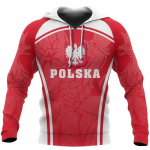 Poola lipu m&auml;rgiga kapuutsid Meeste graafilise 3D-prindiga Poola vaimtoteemimustriga Uus pusad ja dressipluusid Hip-hop Pullover Topid 5XL