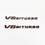 2 tk Uus v&auml;rviplokk T&auml;ht V8 BITURBO Embleem Auto stiilimine Poritiiva logo kleebis Kroom Must Punane Black Red