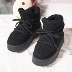 Naiste talvised soojad kunstseemisnahast fliisist lumesaapad libisemiskindlad paksu platvormiga kunstkarusnahaga vooderdatud pahkluu saapad Naistele Fuzzy Walking l&uuml;hikesed saapad 39