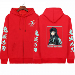 Anime Demon Slayer Meeste T&otilde;mblukuga kapuutsid Pusa Muichiro Tokito Manga Hoodie Pikad varrukad vabaaja Pullover T&otilde;mblukuga jope mantlid XL punane