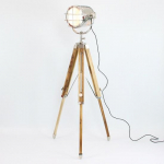 140cm Retro Nikkel T&ouml;&ouml;stuslik Prožektor Kolmjalg Lamp Seisev Vintage P&otilde;randalamp