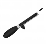 Silikoonist toidutangid roostevabast terasest k&auml;epidemega k&ouml;&ouml;gitangid silikoonist libisemiskindlad spaatlitangid sakilised tangid k&ouml;&ouml;gitarvikud Kitchen Tongs-Black