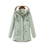 Naiste moe &uuml;hev&auml;rviline s&uuml;gis- ja talvine kapuutsiga soe polsterdatud puuvillane jope XXXL gray