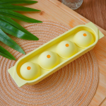 1 tk Silikoonist J&auml;&auml;palli Vorm kaanega &Uuml;mmargune Pall J&auml;&auml;pall 4 Sektsiooniga J&auml;&auml;kast Silikoonist Lihtsalt Vabastatav Vorm Neli J&auml;&auml;kuubikut J&auml;&auml; Hoiukast punane