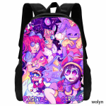 H&auml;mmastav Mochila Digitaalne Tsirkuse Koolikott, Multikakujuline Lastekott, Suure Mahutavusega Koolikotid T&uuml;drukutele Poistele Parim Kingitus 15inches purple