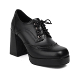 Paeltega Kevadised Naiste Pumbad Mustad Brogue Oxfordid Paksu 9,5CM K&otilde;rge Kontsaga Platvorm Briti S&uuml;gis Naiste Paksu P&otilde;hjaga Kingad 8.5 black