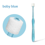 P&ouml;&ouml;rleval hambaharjal NEBLON 360 on uus harjapea disain, mis puhastab hammaste k&otilde;ik k&uuml;ljed, kaitseb igemeid ja hoiab suu puhtana. beebi sinine v&auml;rv