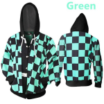 Anime Demon Slayer Kimetsu No Yaiba Agatsuma Zenitsu Tomioka Giyuu Kamado Tanjirou Cosplay kapuutsiga t&otilde;mblukuga dressipluus XXXXXL roheline