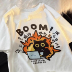Kawaii Good Mental State Puhas l&uuml;hikeste varrukatega T-s&auml;rk meestele Naiste T-riided Lahedad vabaaja Multikad &Uuml;lem&otilde;&otilde;duline top Y2K S
