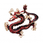 Etnilise stiili prossn&otilde;el Unisex Draakoni kuju Strassidega inkrusteeritud Emailn&otilde;el R&otilde;ivaste Mantli M&auml;rk Ehted Peotarvikud punane