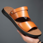 Moodsad Meeste Nahast Klassikalised Meeste Sussid Rannakingad Mugavad K&auml;imiseks Rooma Sandaalid V&auml;litingimustes Meeste Slip-on Kingad Meeste Luksussandaalid 39 helepruun v&auml;rv