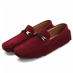 Moodsad Meeste Vabaaja Jalan&otilde;ud Moodsad Suede Jalan&otilde;ud Meeste K&auml;sit&ouml;&ouml; Ehtne Nahk Meeste Mokassiinid Slip-on Lamedad Kerged Vaba Aja Jalutusk&auml;iguks 38 punane