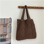 Naiste &otilde;&otilde;nsaga silmkoeline k&auml;ekott &uuml;hev&auml;rvilise pealisk&auml;epidemega, kootud rannas, kerge, elegantne kaasaskantav heegeldatud &otilde;lakott 34*5*35cm khaki