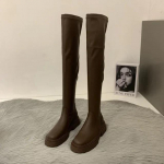 Mood &Uuml;le P&otilde;lve Saapad Naiste Reie K&otilde;rgused Saapad Paksu P&otilde;hjaga 2024 Talv Naiste &Uuml;le P&otilde;lve Saapad Platvormkonts Naisjalatsid 39 pruun