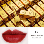 Glitter lipstick moisturizing makeup velvet matte gold lipstick waterproof lip stain shiny red beige