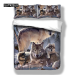 3D prinditud voodipesukomplekt Lumihunt Loom &Uuml;hekohaline Kahekohaline Queen King Suurus Tekikottide komplekt Twin Full Suurus Voodipesu Lapsele Laps T&auml;iskasvanu EU single(135x200cm)