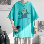 Uus l&uuml;hikeste varrukatega T-s&auml;rk meestele suvel, Korea stiilis trend, lihtne poolvarrukatega topp, Hongkongi stiilis vaba vabaaja br&auml;ndi T-s&auml;rk M must