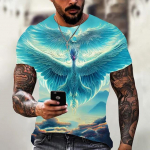 Anime multifilm Phoenix 3D Print Imeilus lahedad mehed ja naised Suvine avangardi isikup&auml;ra &Uuml;markaelusega l&uuml;hikeste varrukatega vabaaja T-s&auml;rk L