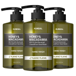 Kundal Honey & Macadamia Clean & Pure Hand Wash Ylang Ylang Fragrance, 3 units, 258ml black