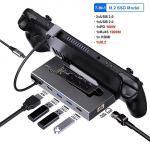 7-&uuml;hes C-t&uuml;&uuml;pi dokkimisjaam Steam Deck M.2 SSD NVMe SATA 4K@60Hz C-t&uuml;&uuml;pi HDMI-adapteriga PD 100W RJ45 1000Mbps Gigabit Ethernet USB3.0 hub