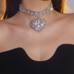 Heavy Duty High Grade luksuslik s&auml;delev kristallkaelakee, suur s&uuml;dameripats, pidulik balli kaelakee naiste kaelakee