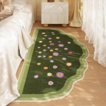 Roheline vaip voodi&auml;&auml;rne vaip, paksendatud pl&uuml;&uuml;sis tuba, magamistuba, voodi ees voodi, voodialune ebakorrap&auml;rane p&otilde;randamatt 80cm * 180cm