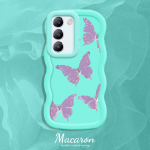 V&auml;rvitud muster Big Wave Edge pehme silikoon materjal Macaron telefoni &uuml;mbris p&otilde;rutuskindel kaitsev kummist korpus OnePlus Vivo Motorola Moto jaoks Vivo Y77T 5G valge