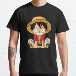 Suvine meeste mood vabaaja l&uuml;hikeste varrukatega Luffy Black Tees Suured T-s&auml;rgid S sinine