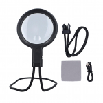 5X 15X rippuva kaela luup 3 v&auml;rvi LED valgus USB hanekelaga lehe luup &otilde;mblemiseks Repa