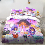APHMAU Multifilmim&auml;ngu Voodipesukomplekt 3D Digitr&uuml;kiga Voodipesu 3-osaline Komplekt(Ilma s&uuml;damikuta)Sobib magamistuppa, lapsele Aphmau tekikottide komplekt Eutwin135x200cm