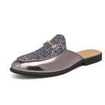 Meeste Mood Suvine Nahast Must Poolsandaalid Kingad Meestele Mules Vabaaja Disainerkingad Slides Loafers Luksuslikud Lillelistega Sandaalid 38