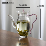 Jaapani K&otilde;rge temperatuurikindel Klaaspott Nartsissi Teekann Majapidamis K&otilde;rge Borosilikaatklaas K&auml;eshoitav Pruulimisteekann roosa