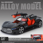 1:24 AMG Vision GT Speed ​​and Furious sulamist automudel, survevalatud m&auml;nguasi heli ja valgusega S&otilde;iduki lauaplaadi kaunistused Dekoratiivsed m&auml;nguasjad Lastele Poistele Kingitus Bright must