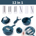 LMETJMA 12 &uuml;hes Multi i K&ouml;&ouml;giviljal&otilde;ikur Manuaalne K&ouml;&ouml;giviljal&otilde;ikur Hakkija Porgandid Kartulid Toidu Riivimine Viilutamise T&ouml;&ouml;riist JT-003