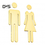 2 tk akr&uuml;&uuml;list vannitoa peegliga liim tualettruumi ukse tualettruum 3D meeste naiste m&auml;rk &Auml;rirestoran Kontori hotelli pesuruumi seina identifitseerimine kuldne