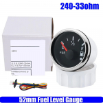 Punase taustvalgustusega 52 mm k&uuml;tusetaseme n&auml;idik vilkuva alarmiga 240&ndash;33 OHM k&uuml;tusetaseme andur roostevabast terasest paadile, mere- ja autodele 12&ndash;24 V