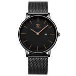 Kella Simple Stylish Thin Casual Kuup&auml;evan&auml;iduga Veekindel Analoog Kvartsikell V&otilde;rkrihm Must [BEN NEVIS] Meeste black