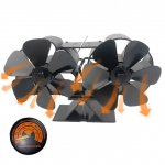 Puupliidi ventilaator, soojustoitega kahe vaikse mootoriga 4 labaga mittesoojusaktiveeritav kaminaventilaator kronsteini ja termomeetriga