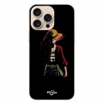 Coque de t&eacute;l&eacute;phone - Maniacase - Iphone 16 Pro Max - Souple - Noir - One Piece Manga Anime Luffy