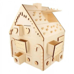Calendrier de l'Avent bois maison en pain d'&eacute;pices 33 x 26 x 23 cm